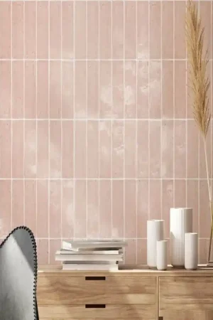 Solde Carrelage effet zellige 6x20 cm LAUREL CLAY PINK